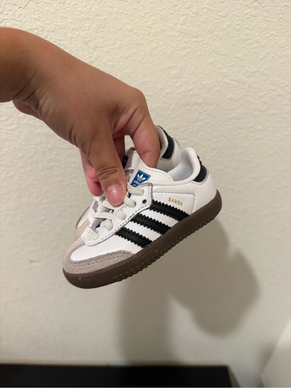 adidas Kids Samba Sneakers in White, Black & Brown
